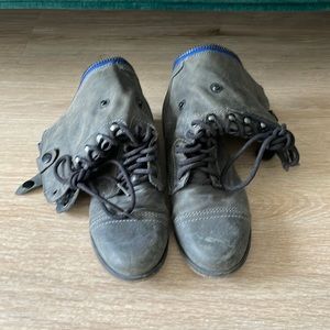 Grey Steve Madden combat boots